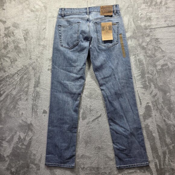 Volcom Vorta Jeans Mens 28x30 Blue Slim Straight Denim Stretch Regular Rise NWT - Picture 1 of 13